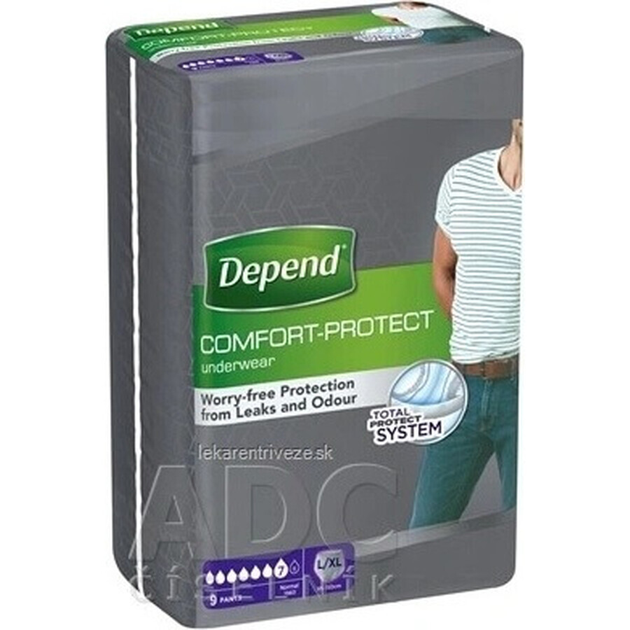 DEPEND NORMAL L/XL pour hommes 1×9 pcs, slip extensible