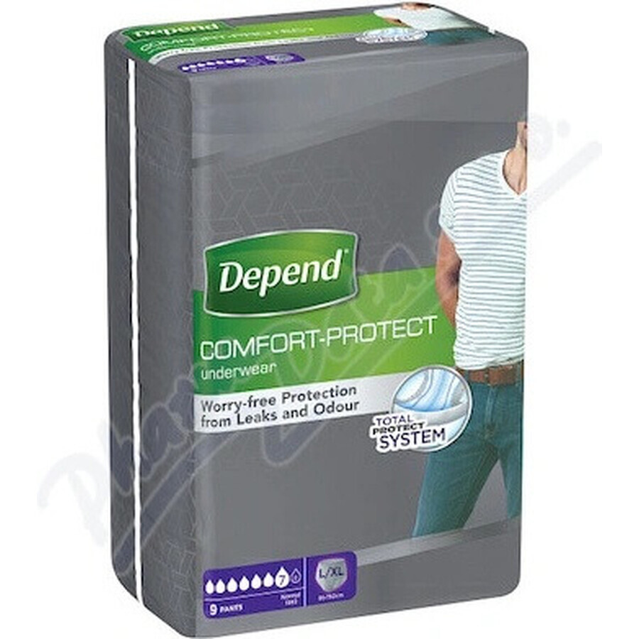 DEPEND NORMAL L/XL pour hommes 1×9 pcs, slip extensible