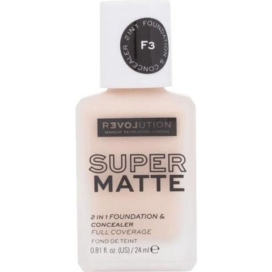 Revolution Relove, Foundation Supermatte F3, maquillage 1×24 ml, maquillage