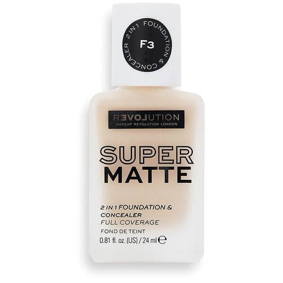 Revolution Relove, Foundation Supermatte F3, maquillage 1×24 ml, maquillage