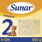 Sunar Complex 2 6×600 g, leche infantil, a partir de 6 meses