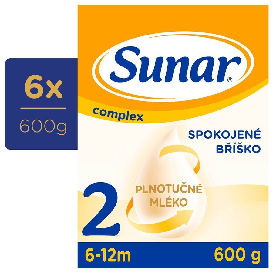 Sunar Complex 2 6×600 g, leche infantil, a partir de 6 meses