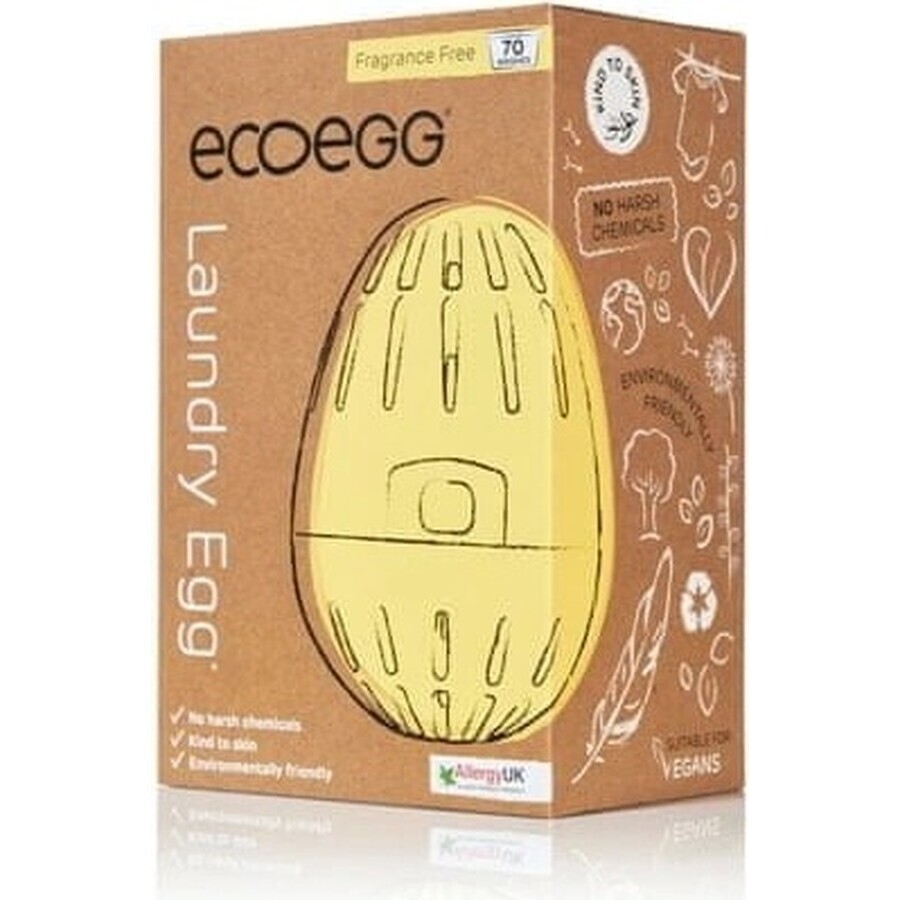 Ecoegg Wasch-Ei - 70 Waschgänge parfümfrei 1×1 Stück, Ei für 70 Waschgänge (4 Monate)