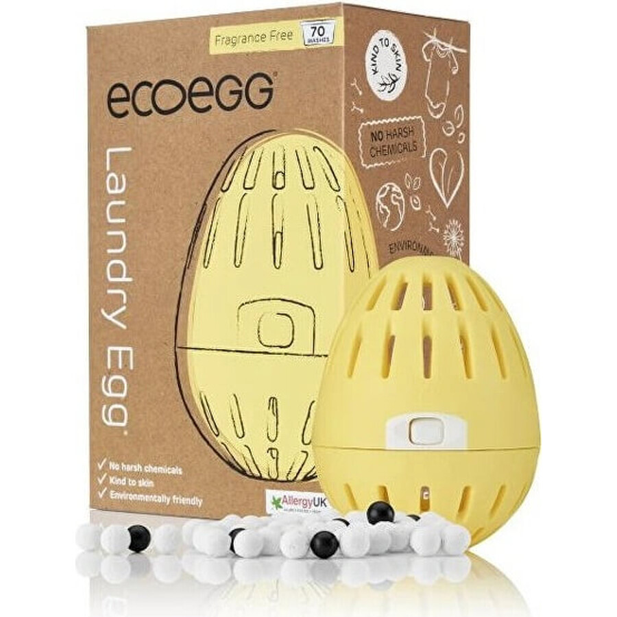 Ecoegg Wasch-Ei - 70 Waschgänge parfümfrei 1×1 Stück, Ei für 70 Waschgänge (4 Monate)