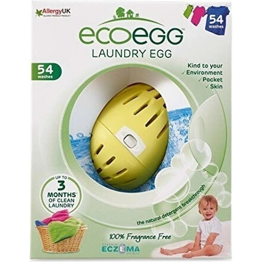 Ecoegg Wasch-Ei - 70 Waschgänge parfümfrei 1×1 Stück, Ei für 70 Waschgänge (4 Monate)