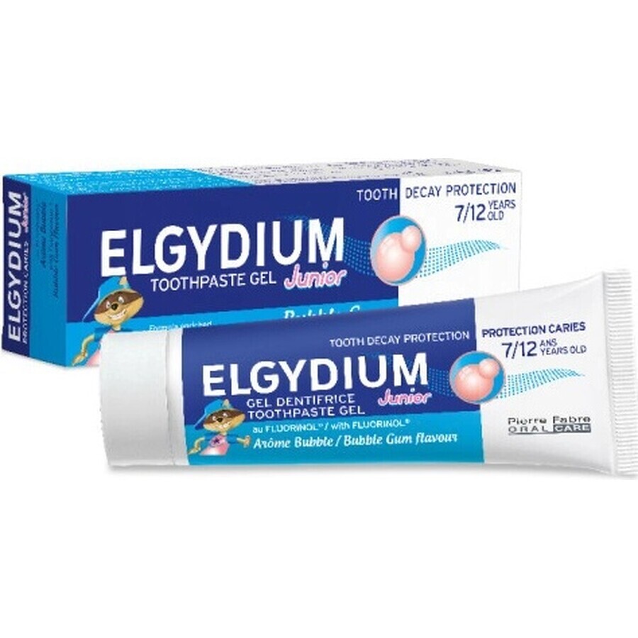 ELGYDIUM JUNIOR gel dentifrice au fluorinol pour enfants (7-12 ans) au goût de chewing-gum 1x50 ml