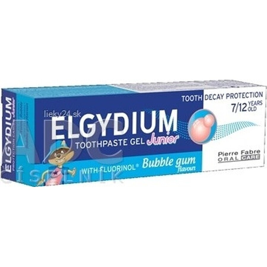 ELGYDIUM JUNIOR gel dentifrice au fluorinol pour enfants (7-12 ans) au goût de chewing-gum 1x50 ml