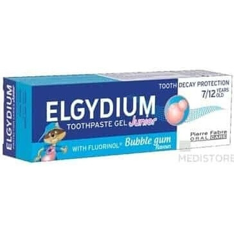 ELGYDIUM JUNIOR gel dentifrice au fluorinol pour enfants (7-12 ans) au goût de chewing-gum 1x50 ml