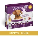 Vectra 3D spot-on for XS dogs (1,5-4 kg) 1×3 pcs, spot-on against parasites