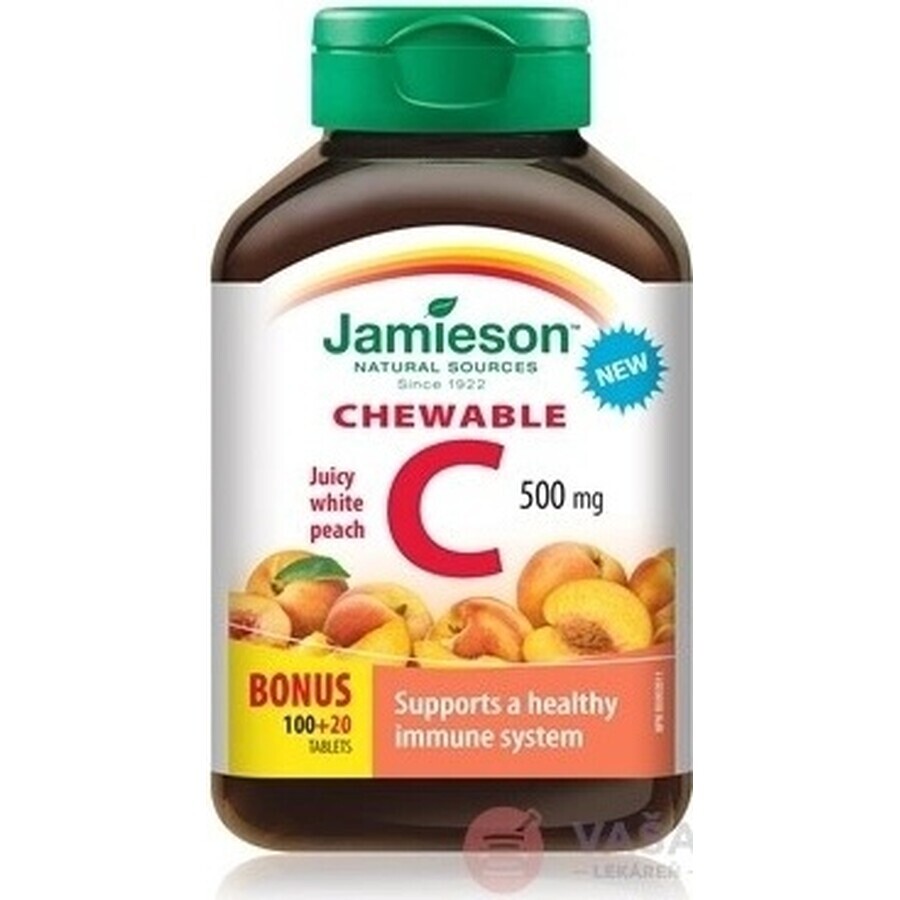 JAMIESON VITAMIN C 500 mg peach 1×120 tbl, vitamin C