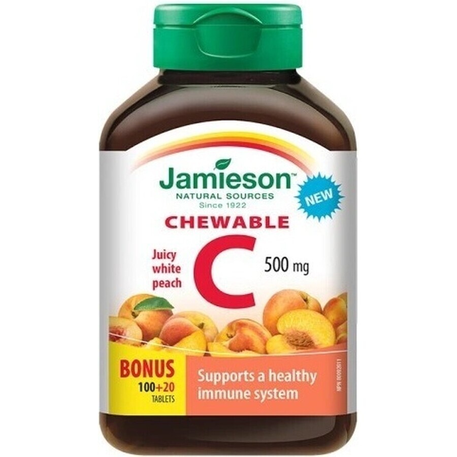 JAMIESON VITAMIN C 500 mg peach 1×120 tbl, vitamin C