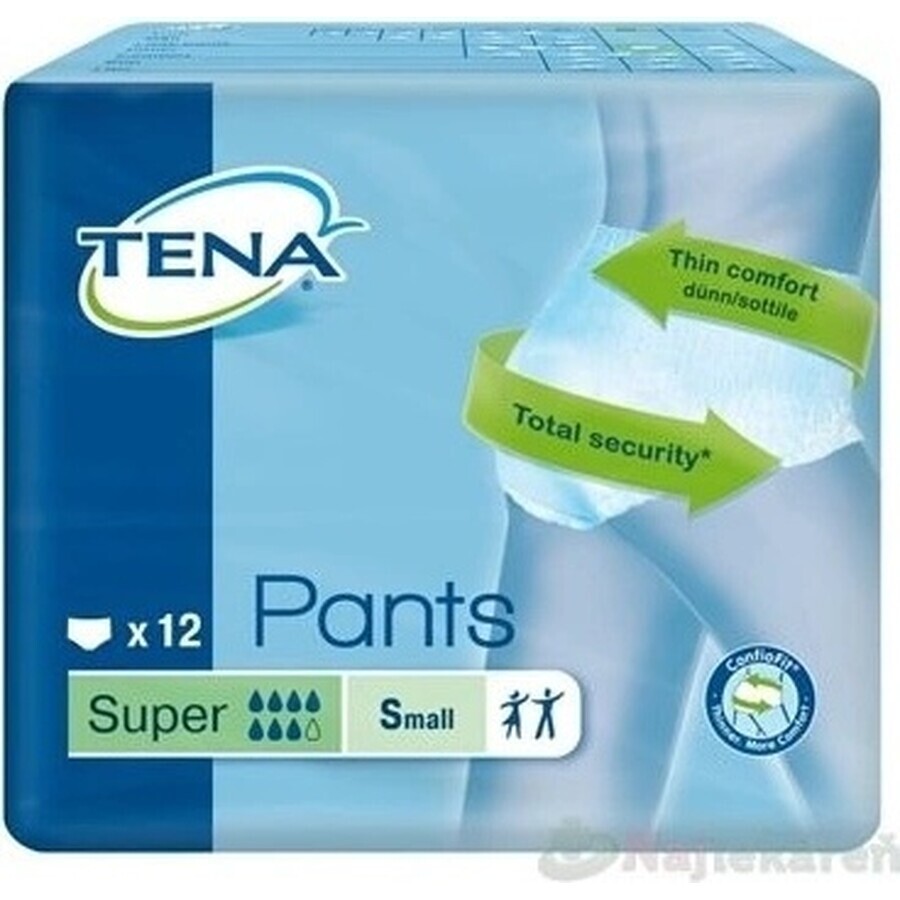 TENA SUPER SMALL 1×12 pcs TENA SUPER SMALL 1×12 pcs, culotte extensible absorbante