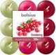 Bolsius Tea 18pcs Cranberry tri-coloured, bougies parfum&#233;es 1&#215;18 pcs, bougie parfum&#233;e