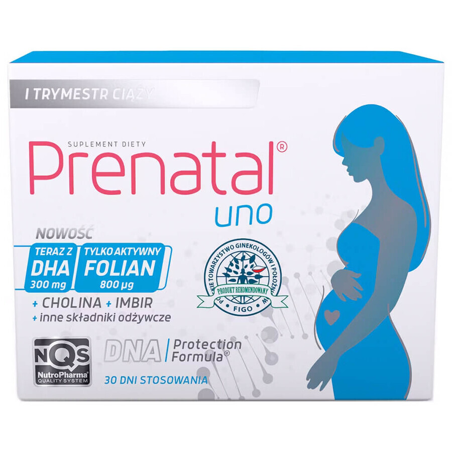 Prenatal Uno Set, 30 gélules + 30 gélules + Prenatal DHA, 30 gélules + bouteille gratuite