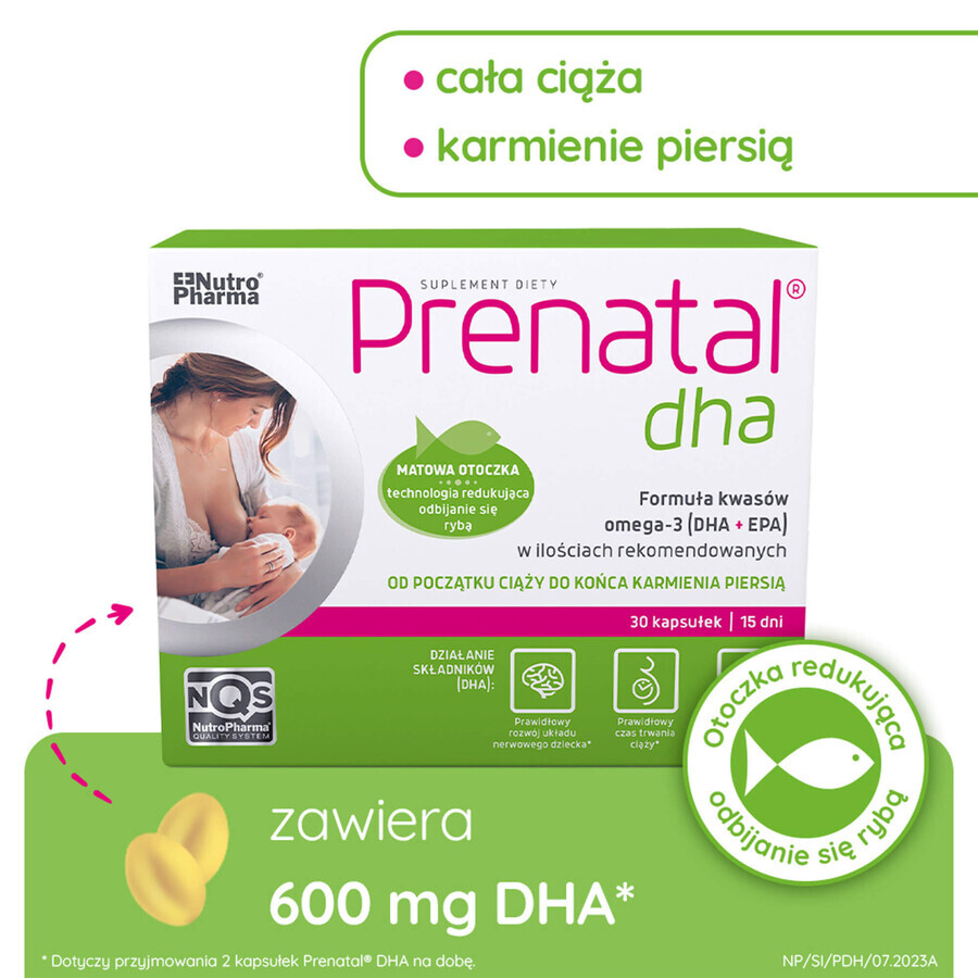 Prenatal Uno Set, 30 gélules + 30 gélules + Prenatal DHA, 30 gélules + bouteille gratuite