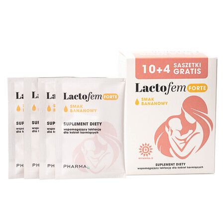 Lactofem Forte, goût banane, 10 sachets + 4 sachets gratuits