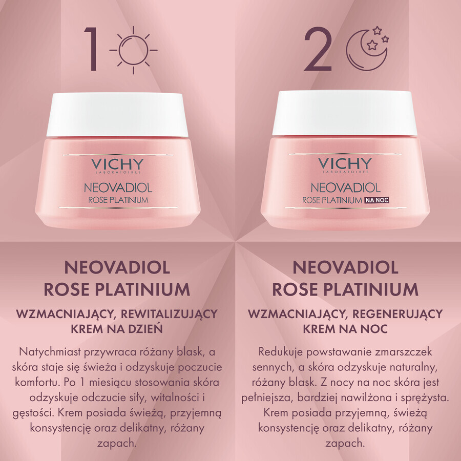 Lote Vichy Neovadiol Rose Platinium, crema de día 50 ml + crema de noche 50 ml