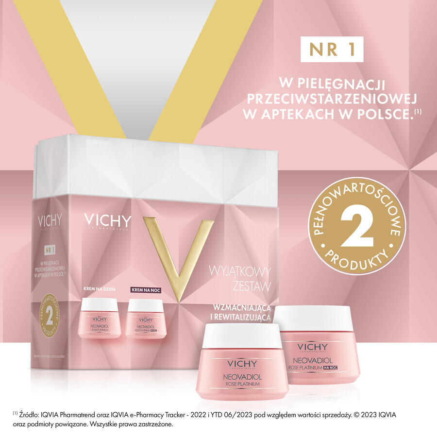 Lote Vichy Neovadiol Rose Platinium, crema de día 50 ml + crema de noche 50 ml