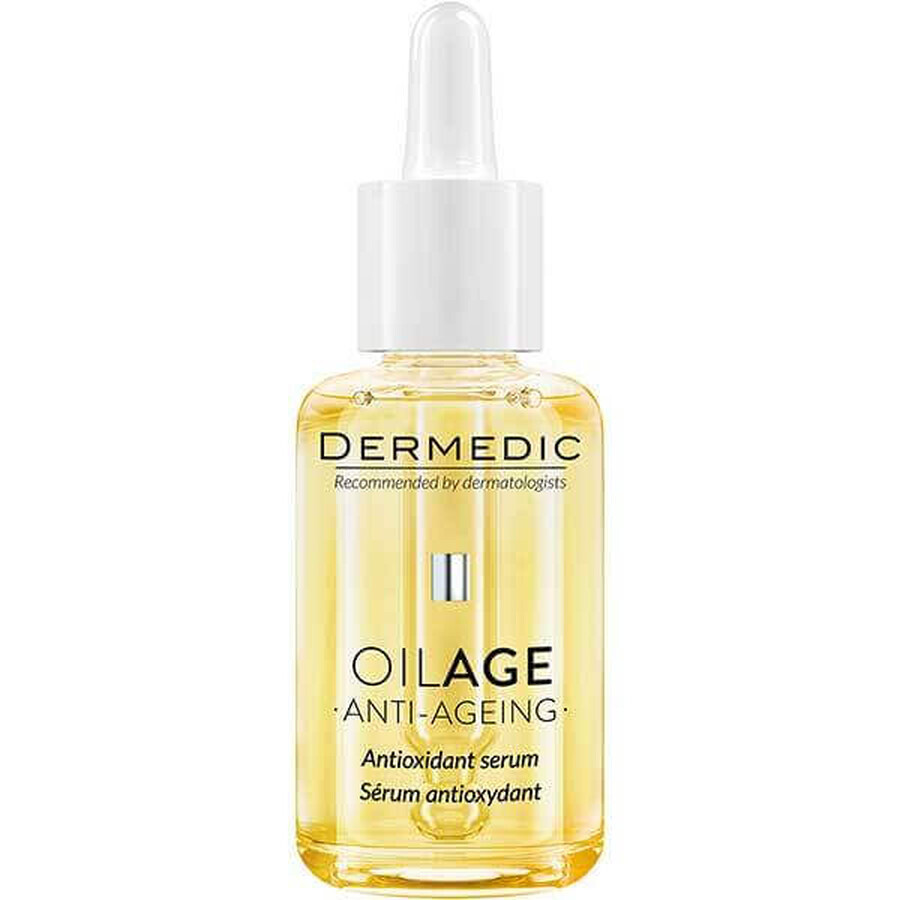 Dermedic Oilage Set, sérum antioxydant, peaux sensibles avec signes de vieillissement, 30 ml + crème de jour nourrissante pour restaurer la densité de la peau, 15 ml