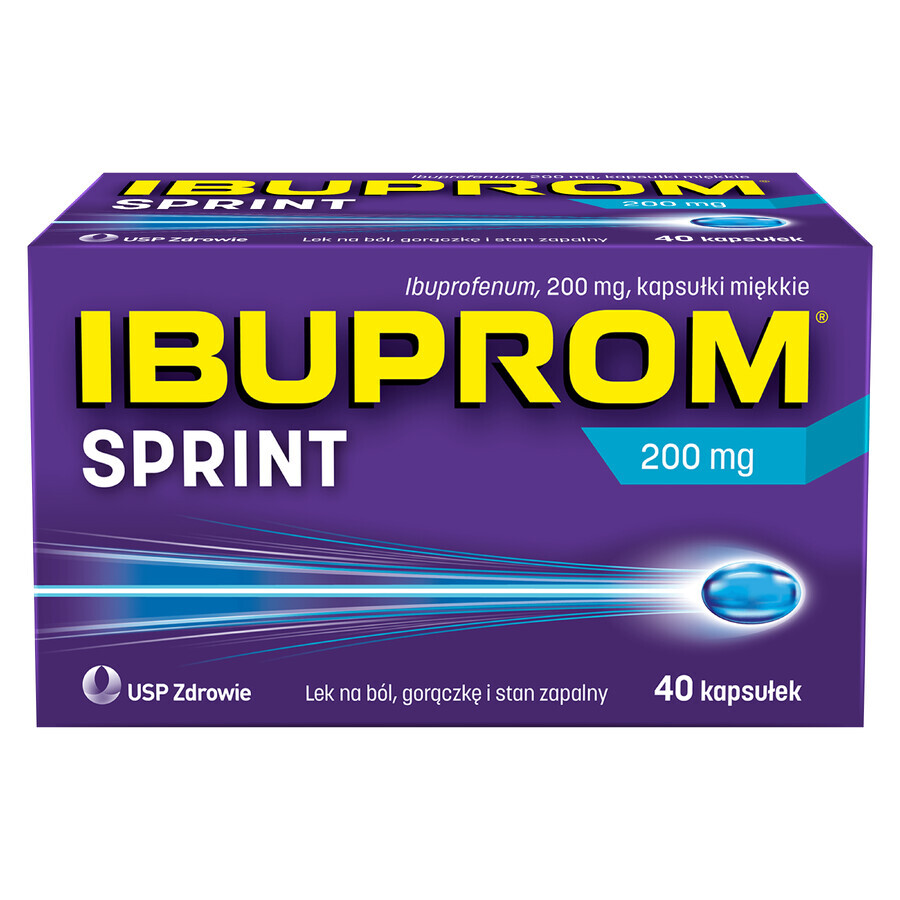 Ibuprom Sprint 200 mg, 40 gélules