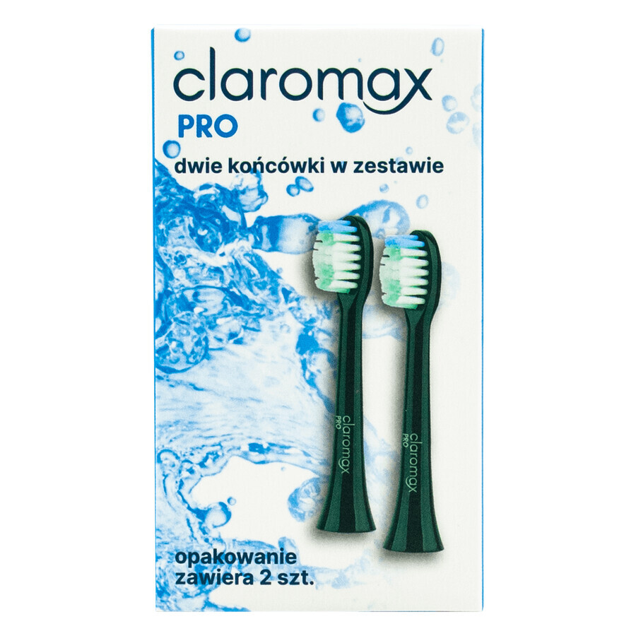 Claromax Pro, embouts de remplacement pour brosse à dents sonique, 2 pièces