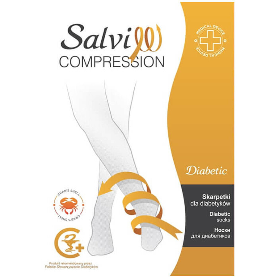 Salvi Compression Diabetic, diabetic socks, with chitin, size S, black