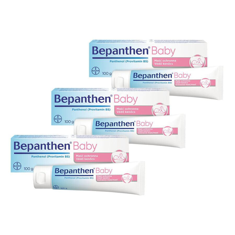 Bepanthen Baby Set, pommade contre les éruptions cutanées, 3 x 100 g