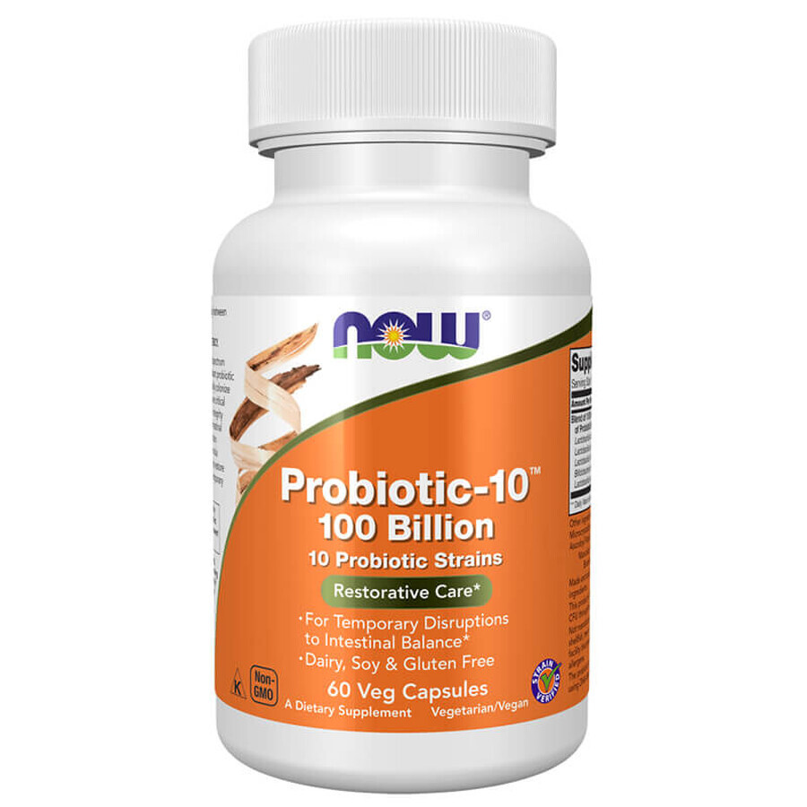 Now Foods Probiotic-10 100 milliards, 60 gélules végétaliennes