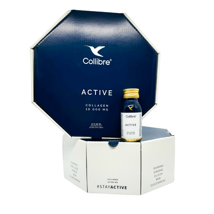 Collibre Active Shot, collagène 10000 mg, 60 ml x 15 unités