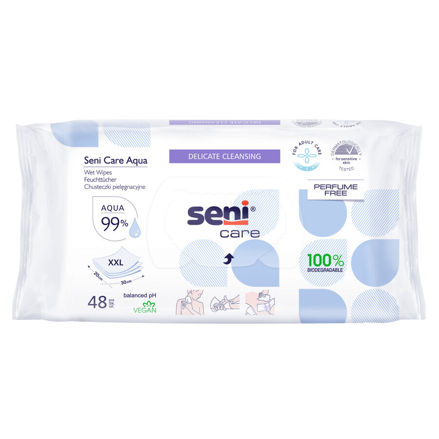 Seni Care Aqua, lingettes humides, soin, XXL, 48 pièces