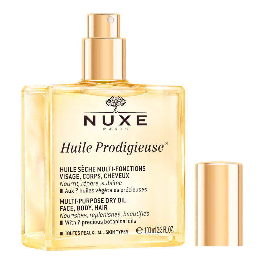 Lote Nuxe Huile Prodigieuse, aceite seco para cuerpo, rostro y cabello, 100 ml + Huile Prodigieuse Or, aceite roll-on, 8 ml