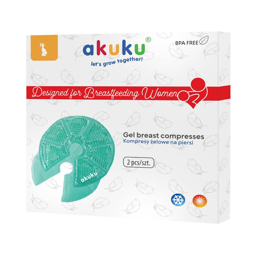 AKUKU, compresses de gel pour les seins, 2 pièces