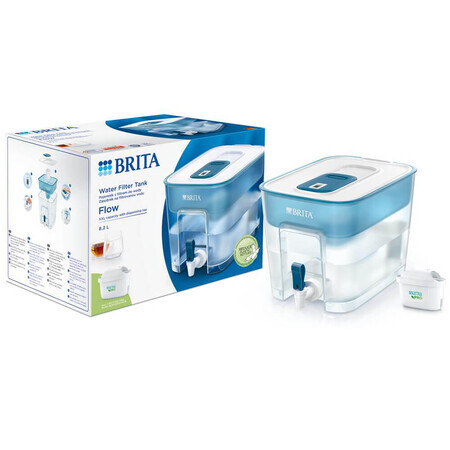 Brita Flow, distributeur de filtre 8,2 l avec robinet, bleu + filtre Maxtra Pro Pure Performance, 1 pc