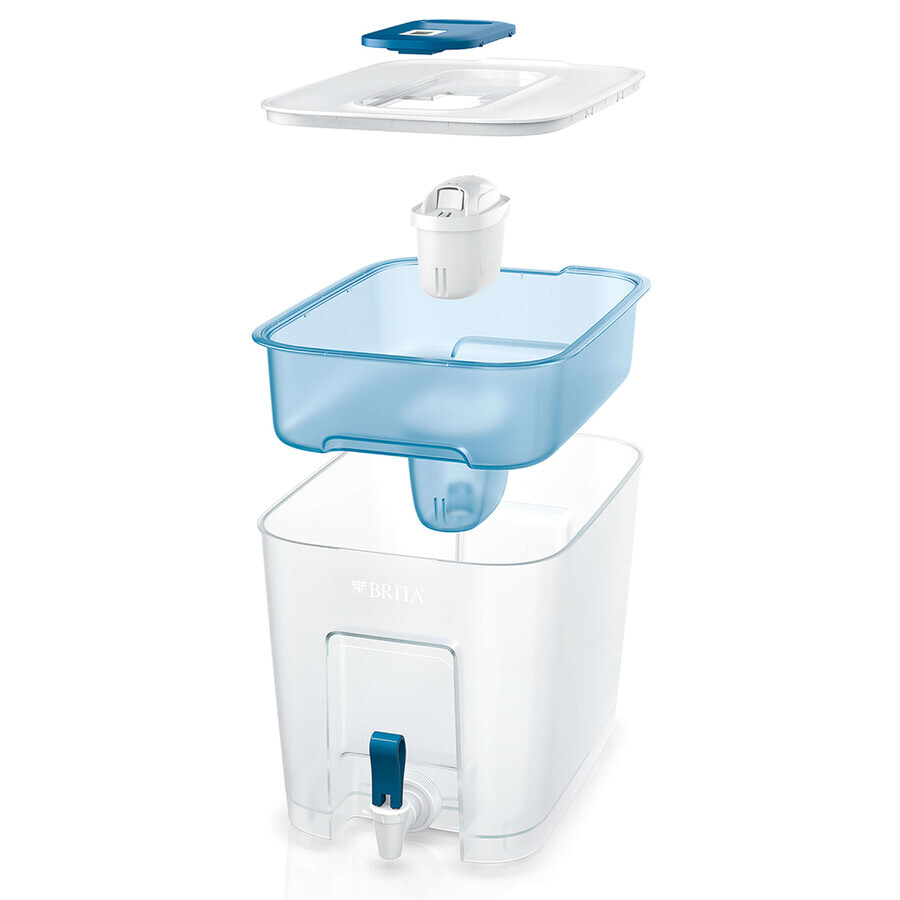 Brita Flow, distributeur de filtre 8,2 l avec robinet, bleu + filtre Maxtra Pro Pure Performance, 1 pc