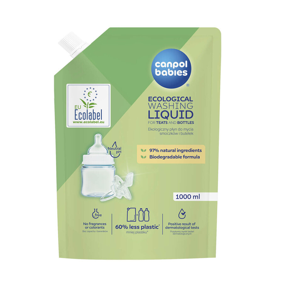 Canpol Babies, liquide écologique pour le nettoyage des biberons, recharge, 1 litre