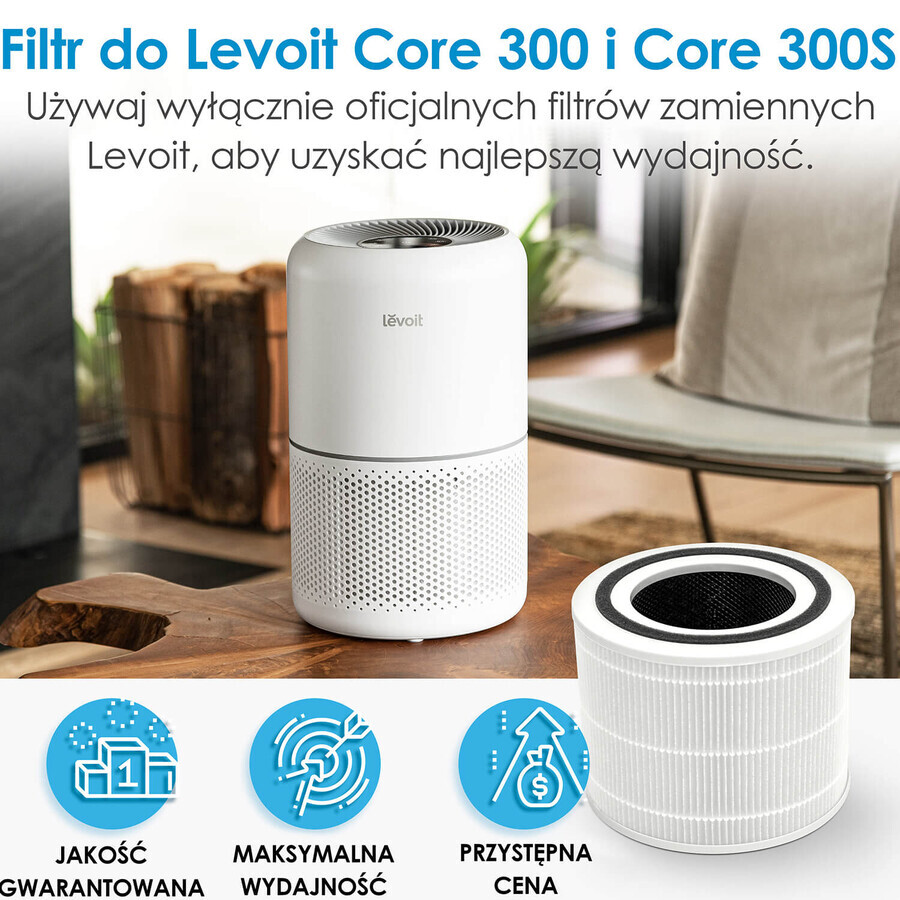 Levoit, filtro hepa para purificador de aire Core 300 y 300S, 1 ud.