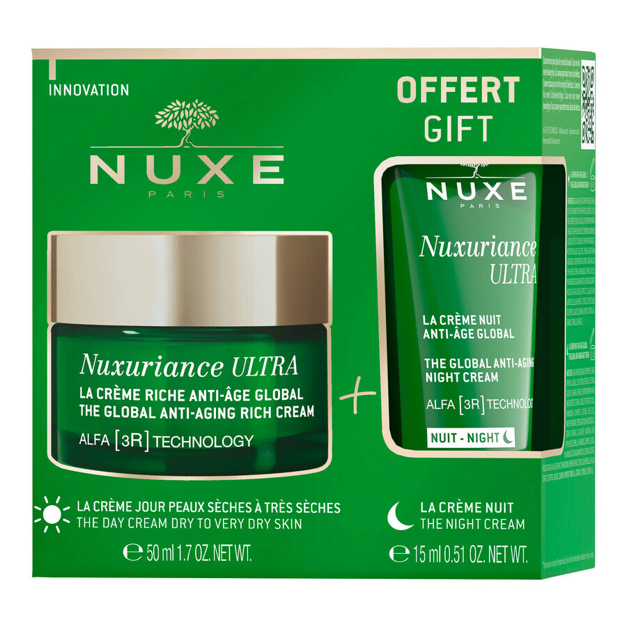 Nuxe Nuxuriance Ultra set, crème de jour riche 50ml + crème de nuit 15ml