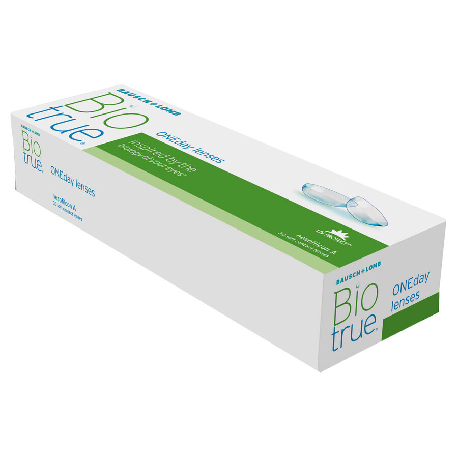 Biotrue ONEday, lentes de contacto, 1 día, esféricas, - 3.50, 30 uds.