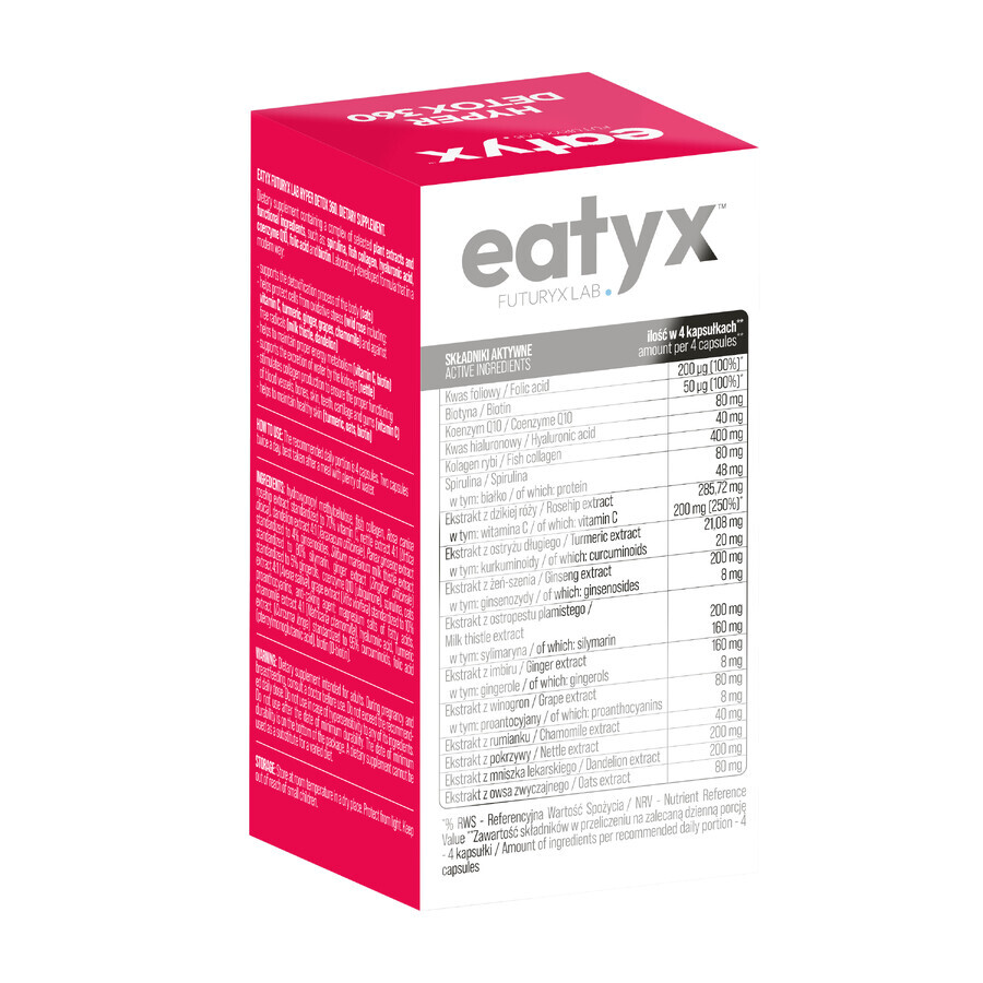 OSHEE Eatyx Futuryx Lab Hyper Detox 360, 60 gélules SHORT DATE