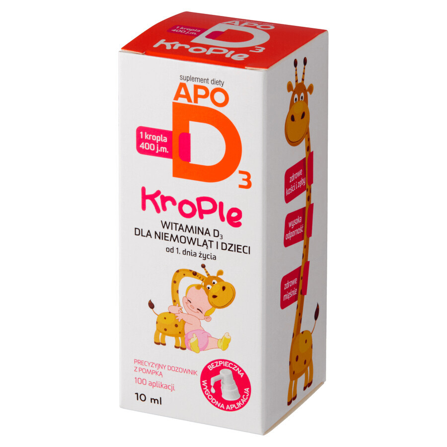 Set ApoD3 Tropfen, Vitamin D3 400 IU für Säuglinge und Kinder ab dem 1. Tag, 2 x 10 ml + ApoD3 Max 4000 IU, 60 Kapseln