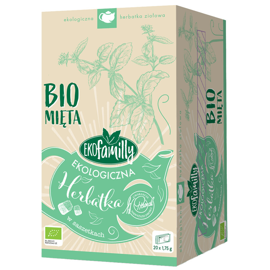 EkoFamily Bio Mint, tisane bio, 1,75 g x 20 sachets