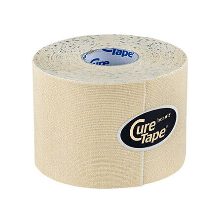 CureTape Beauty, kinésithérapie faciale et bande esthétique, beige clair, 5 cm x 5 m, 1 pièc