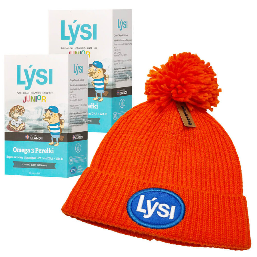 Set Lysi Omega 3 Perlas, sabor chicle, 2 x 60 cápsulas masticables + tapón de regalo