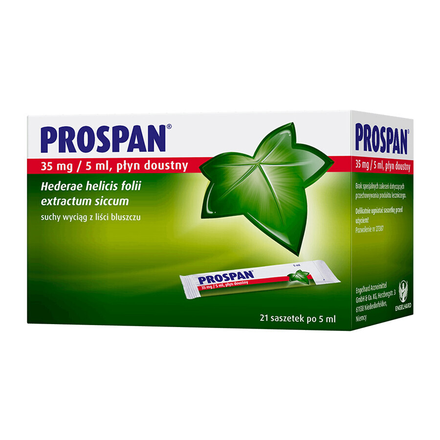 Prospan 35 mg/5 ml, liquide oral, 5 ml x 21 sachets