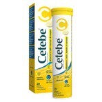 Cetebe Vitamine C 1000 + Acérola + B-complex, goût citron, 20 comprimés effervescents