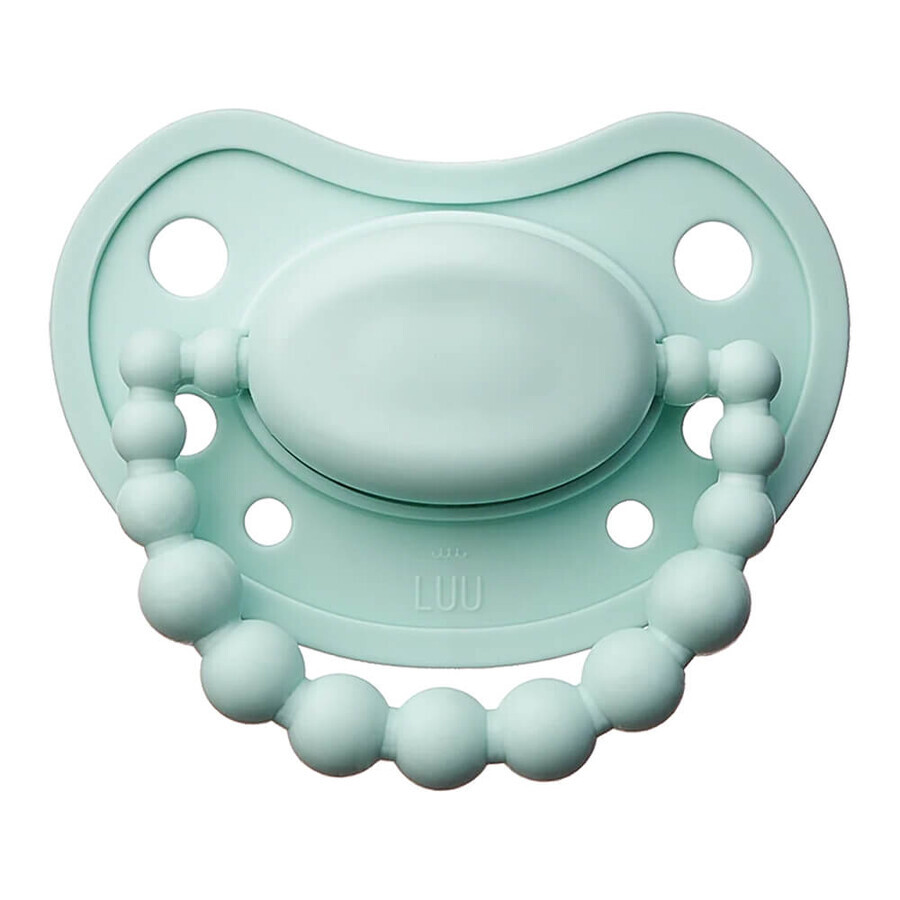 Luu Kids, sucette, positionnement de la sucette, silicone, Vivid Mint, 0-3 mois, 1 pc