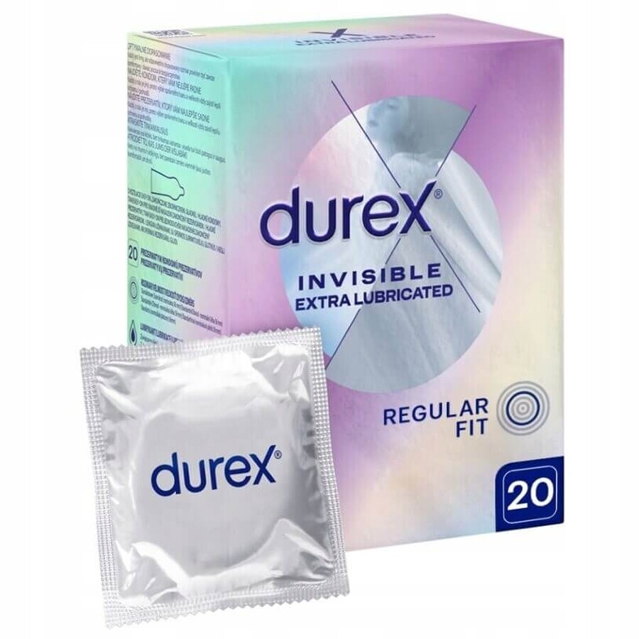 Durex Invisible, extra moist, super thin condoms, 20 pieces