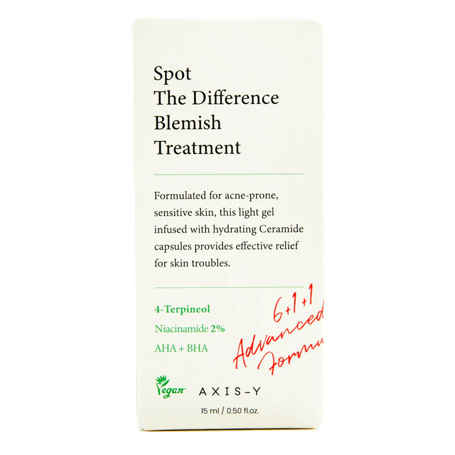 Axis-y Spot the Difference Blemish Treatment, gel réducteur d'acné, 15 ml