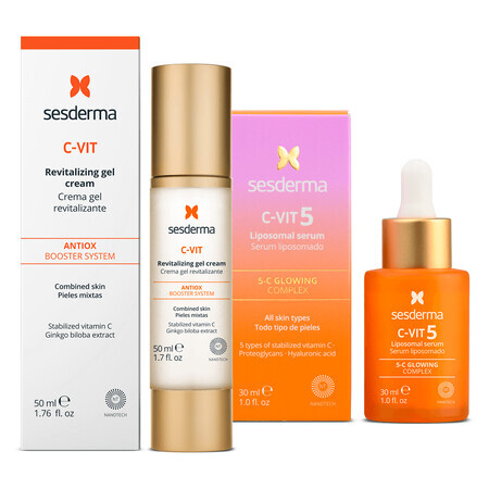 Set Sesderma C-Vit 5, sérum liposomal pour le visage, 30 ml + C-Vit, gel-crème revitalisant pour le visage, 50 ml pour 1 penny