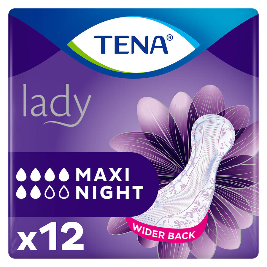 Tena Lady set, serviettes hygiéniques spécialisées, Maxi Night, 2 x 12 pcs + ProSkin Pants Culotte normale absorbante, taille M et L, 2 échantillons